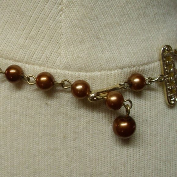 🧡 Gorgeous Vintage Copper-Gold Tulip Beaded Necklace - Picture 16 of 16